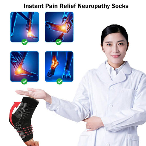 Neuropathy Socks for Women and Men, 3Pairs Soothe Relief Socks for Neuropathy Pain Women, Comprex Ankle Sleeves Plantar Fasciitis Ankle Swelling R...