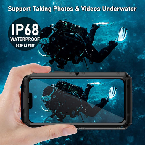 Beasyjoy for iPhone 13 Case Waterproof, Metal Phone Case with Built-in Screen Protector, Heavy Duty Full Body Protective Military Grade Shockproof...