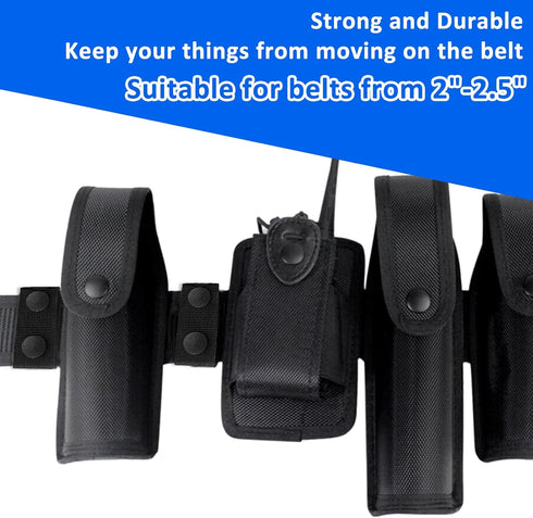4 Pcs Belt Keepers for Duty Belt, Nylon Belt Keepers with Double Snaps Duty Belt Key Holder for 2"-2.25" Belts Fixing Security Accessories (Black)...