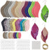 AOUXSEEM 181 Pcs Leaf Faux Leather Earrings Making Kit for Beginner, Contains 60 Pre Cut Lightweight Glitter Printed Synthetic Fabric Pieces and H...