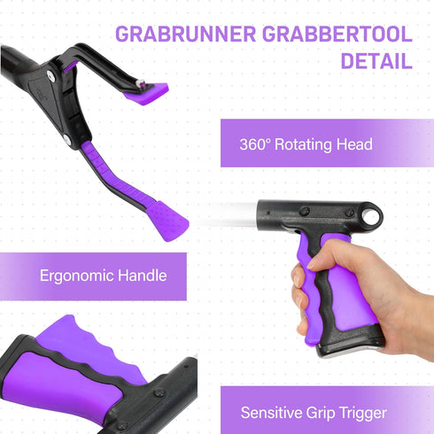 32 inch GrabRunner Folding Reacher Grabber Tool with Magnet(Purple)...