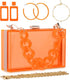 4 Pcs Women Acrylic Purse Clear Clutch Bag Evening Purses for Wedding Vintage Handbag Retro Earrings Bracelet Jewelry Set (Orange)...
