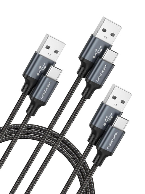 CableCreation [3Pack USB to USB C Cable 1.6 Feet, USB Male to USB C Male Cable 3A Fast Charging Cable, USB A to USB C Cable for Car Carplay, Power...