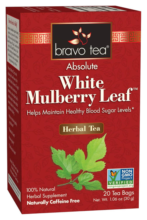 Bravo Tea Absolute White Mulberry Leaf Herbal Tea Caffeine Free, 20 Tea Bags...