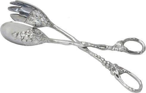 Arthur Court Designs Grape Pattern Heavy Duty Aluminum Serving Tongs, Polished Salad Servers, Buffet Party Catering Serving, Durable Salad Servers...