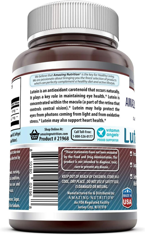 Amazing Formulas Lutein 40 mg with Zeaxanthin 1600 mcg | Softgels Supplement | Non-GMO | Gluten Free | Made in USA (40 mg, 60, Count)...