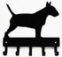 Bull Terrier Key Holder for Wall - Small 6 inch Wide with 5 Hooks - Made in USA...