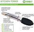 Mini Tongs with Silicone Tips 7-Inch Kitchen Tongs, Set of 3 (Black)...