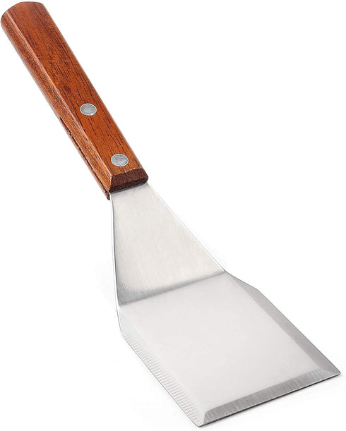 Homi styles Cookie/Brownie Spatula Small Metal Spatula With Merbau Wooden Handle | Heavy Duty Stainless Steel Flipper With Beveled Edges | Small S...