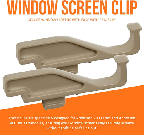 Full Screen Latch Compatible with Andersen 400 and 200 Series Double Hung and Gliding Windows from Year 2000 to Present - Replacement Clips for Wi...