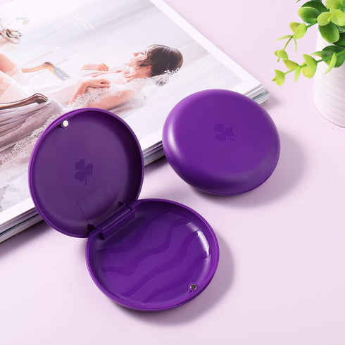 2 Pack Retainer Cases,Solid Orthodontic Retainer Case (Purple)...