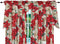 Violet Linen Decorative Christmas Printed Poinsettia Floral Design 3 Piece Kitchen Curtain Set...