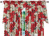 Violet Linen Decorative Christmas Printed Poinsettia Floral Design 3 Piece Kitchen Curtain Set...