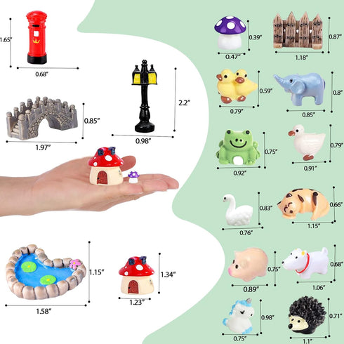 123 Pcs Fairy Garden Accessories, Fairy Garden Accessories Outdoor, Miniature Figurines, Garden Decorations, Fairy Garden Kit Miniatures for Terra...