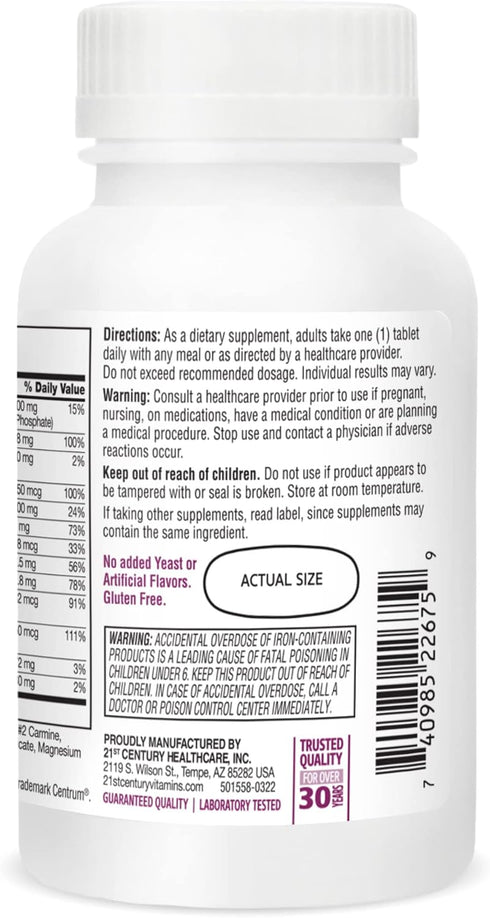 21st Century Sentry Women Multivitamin Tablets, 120 Count...
