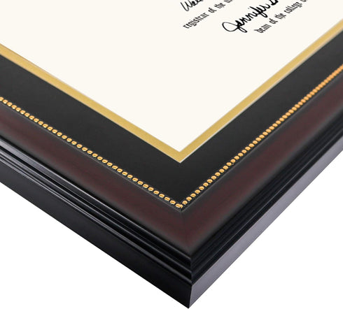 GraduatePro 8.5x11 Diploma Frame with Black Over Gold Mat or Display 11x14 Document Without Mat, CPA License Frame, UV Protection Acrylic, Mahogan...