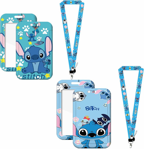 AOLDHYY NUIGUBF Suitable for Stitch lanyards, Removable Stitch Lanyard Card Holders, ID Cards, Keys, Tickets, Office Supplies, Bus Cards Stitch la...