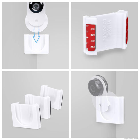 Corner Wall Mount for YI Home (3 Pack) Security Camera - Adhesive Holder, No Hassle Bracket, Strong 3M VHB Tape, No Screws, No Mess Install (White...