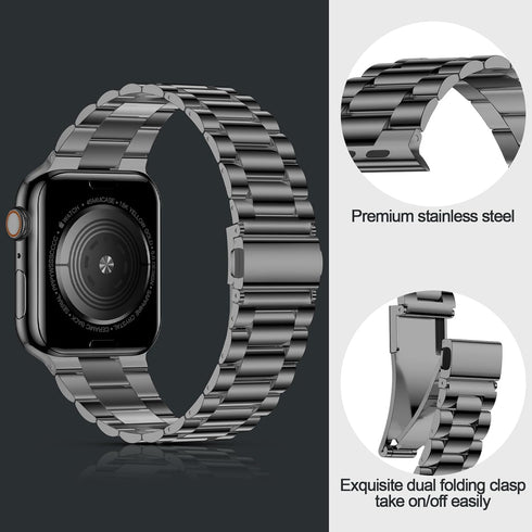 iiteeology Lightweight Stainless Steel Band Designed for Apple Watch Ultra 2 & Ultra, Series 1-10, 46mm, 45mm, 44mm, 42mm, Replacement iWatch Band...