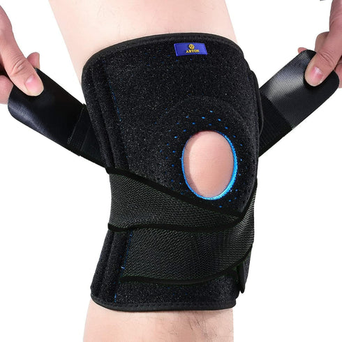 ABYON Adjustable Knee Braces for Knee Pain with Side Stabilizers for Man Women.Relieves Meniscus Tear,ACL, LCL, MCL,Arthritis.Non Slip Adjustable ...