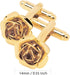 Gold Plated Rose Flower Cufflinks for Men Floral Men's Cuff Link Set for Wedding Shirt Party Business Birthday Anniversary Dress...