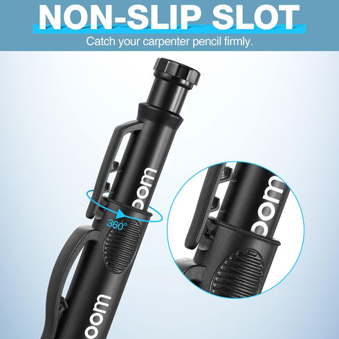 Hiboom 2 Pcs Solid Carpenter Pencil Cap, Long Nose Deep Hole Mechanical Woodworking Construction Marker Cap with Pocket Clip, Marking Scribe Tools...