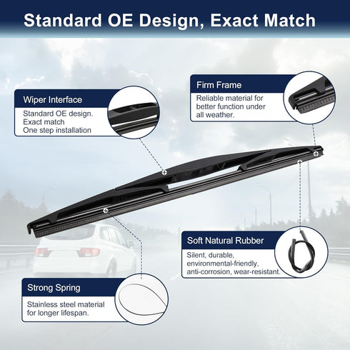 X AUTOHAUX 350mm 14 Inch Rear Window Windshield Wiper Blade for Honda CR-V 07-11 for Subaru Forester 06-22 for Legacy 05-09...