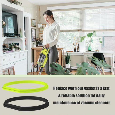 Replacement Gasket for Ryobi Vacuum Cordless 18V Stick Vac, Silicone Replacement Canister Gasket for Ryobi PBl/PCL Stick Vacuum, Dust Bin Lid Repl...