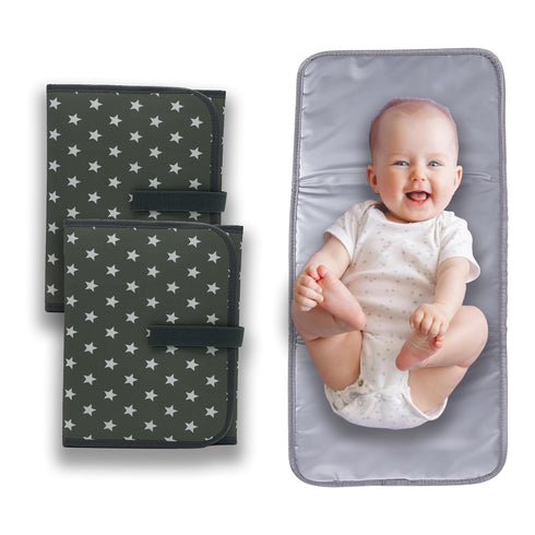 2 Pack-Portable Changing Pad, Portable Diaper Changing Pad for Newborn in 0-12 Months, Waterproof Changing Mat, Foldable Changing Pad Liner That N...