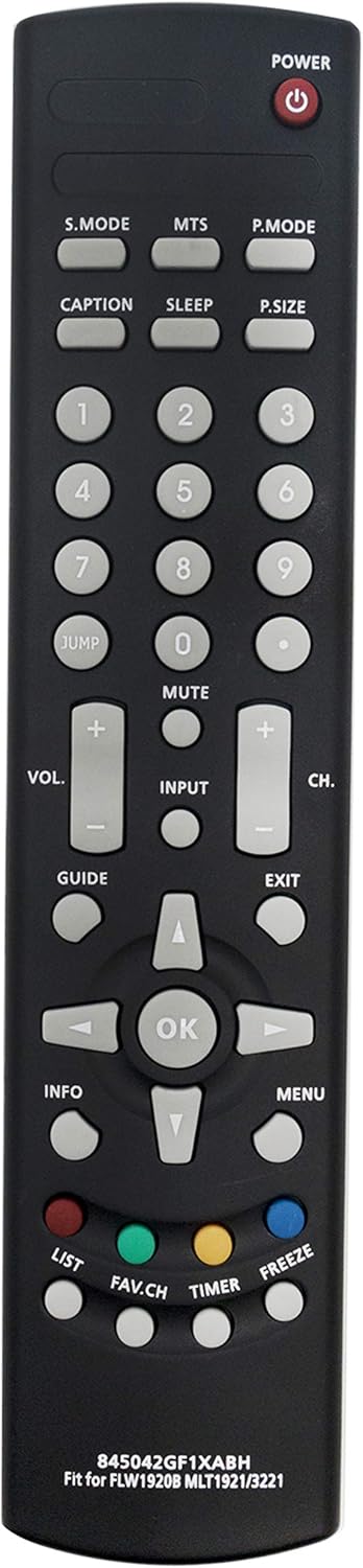 845-042-GF1XABH Replaced Remote fit for Element TV FLW1920B MLT1921 MLT3221 MLT4221P ELCP0191 ELCP0321 ELCP0371 ELCP0191 ELCP0321 ELCP0371 ELDHW40...