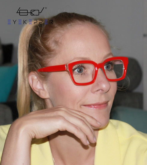 Eyekepper Ladies Reading Glasses - Oversized Square Design Readers for Women Red...