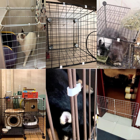 20 Pack Wire Cage Clips Cat Cage Door Latch Buckle Lock Snap on Detachable Connector Clamp for DIY Assembly Kitten Puppy Chicken Quail Pigeon Dog ...