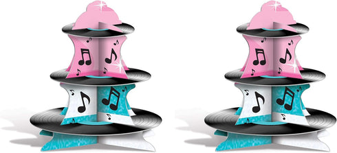Beistle , 2 Piece Rock and Roll Record Cupcake Stand, 13.5", Multicolor...