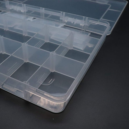 18-Grid Adjustable Plastic Storage Box with Removable Divider for Electronics Jewelry Sewing Tool Gadgets, 7.9 x 5.7 x 1.1 inch...