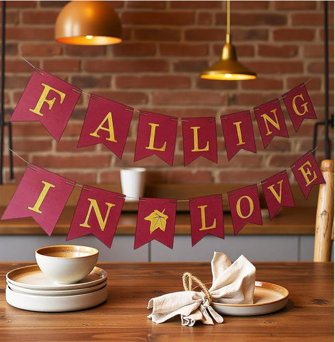 Fall Bridal Shower Decorations/Thanksgving Decorations Wine Burgundy Champagne Orange /Fall In Love Banner Burgundy Fall Wedding Orange Maroon Bur...