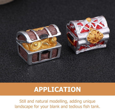 5pcs Pirate Chest Delicate Aquarium Decor Treasure Chest Decor Fish Tank Accessory Microlandscape Treasure Case Aquarium Supply Resin Craft Resin ...