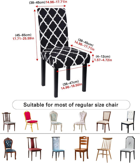 YIMEIS Dining Room Chair Covers Set of 2, Washable Kitchen Seat Protector, Removable Printed Stretchable Parsons Chair Slipcover for Room, Office,...