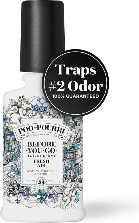 Poo-Pourri Before-You-Go Toilet Spray, Fresh Air, 4 Fl Oz - Jasmine, Fresh Air and Mint...