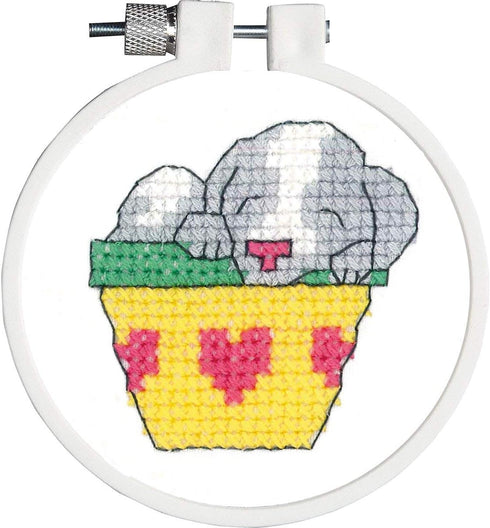 Janlynn 3" Kid Stamped Cross Stitch Kit Round-Sleepy Puppy, Multicolor...