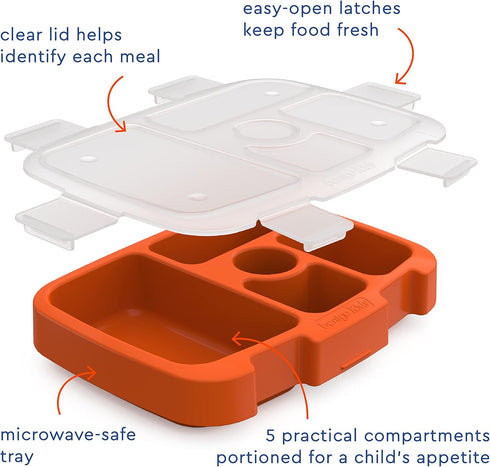 Bentgo® Kids Prints Tray with Transparent Cover - Reusable, BPA-Free, 5-Compartment Meal Prep Container with Built-In Portion Control for Healthy ...