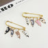 Lovely Cat Charms Gold-Tone Safety Pins - Calico, Ginger, Siamese Cat Dangle Accessory Brooch Pin for Cat Lover Gift...
