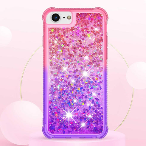 Case for iPhone SE 2020, iPhone SE 2022 Case Liquid Cute Clear Glitter Heavy Duty Shockproof Back Cover Soft TPU Protective for Girls Women Phone ...