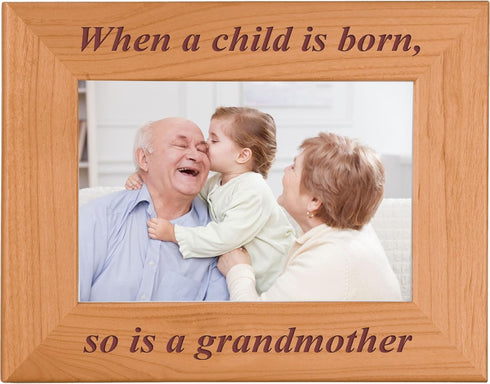 CustomGiftsNow When a child is born so is a grandma - 4x6 Inch Wood Picture Frame (4x6-inch Horizontal)...