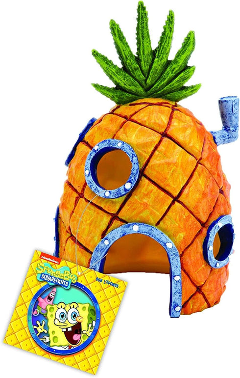 Penn-Plax (SBR10EO SpongeBob SquarePants Officially Licensed Aquarium Ornament – SpongeBob’s Pineapple House – Medium...