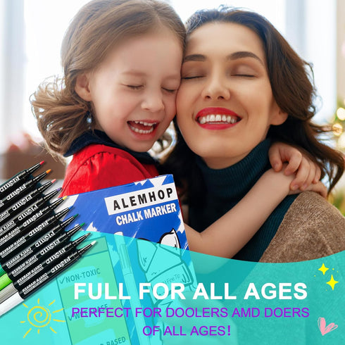 Chalk Markers Fine Tip - Chalkboad Markers - Liquid Chalk Markers Erasable - Chalk Markers for Blackboard Chalk Board First Day of School Board - ...