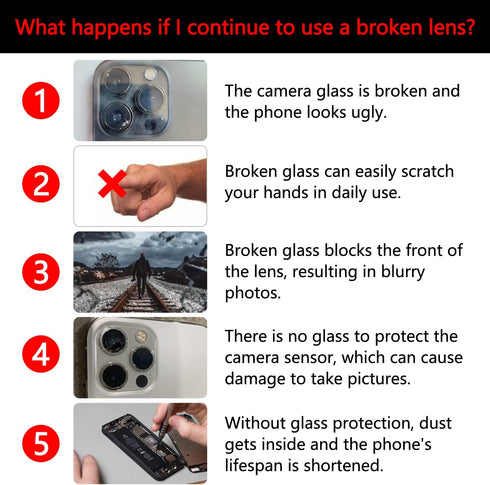 Original Back Rear Camera Lens Glass Replacement for iPhone 14 6.1 inch and iPhone 14 Plus 6.7 inch with pre-Installed Adhesive+Reparing Toolkit+I...