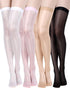 Geyoga 4 Pairs Shiny Thigh High Stockings Halloween Cosplay Sock Shimmery Silk Stockings Sheer Over the Knee Socks for Women...