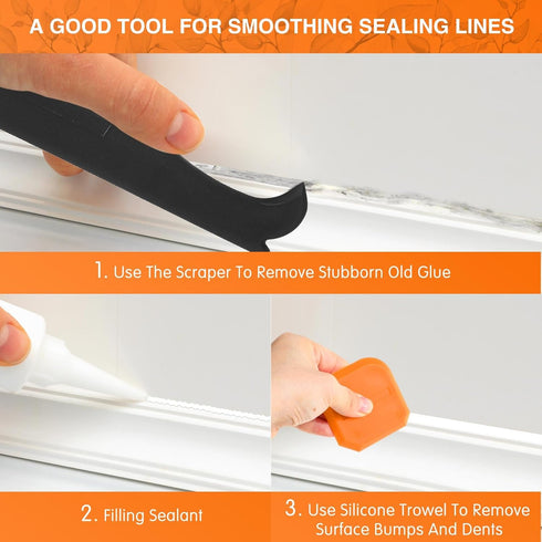 4 Pieces Silicone Caulking Tool Set Sealant Finishing Tool Grout Scraper Caulking Removal Tool for Kitchen Bathroom Floor Sink Joint Sealant Seali...