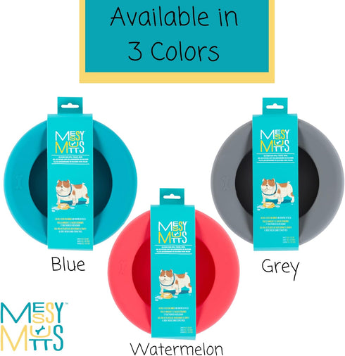 Messy Mutts Silicone Non-Spill Bowl | Dog or Cat Travel Necessity | Splash Less Food/Water Bowl for Pets | Slobber Stopper Water Bowl | 5.25 Cups ...