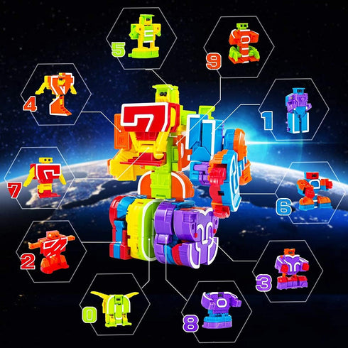 Lydaz Number Bots Math Toys for Kids, Preschool Learning Activities Games Toys, Number Robots Block Autism STEM Education Toys, Classroom Carnival...